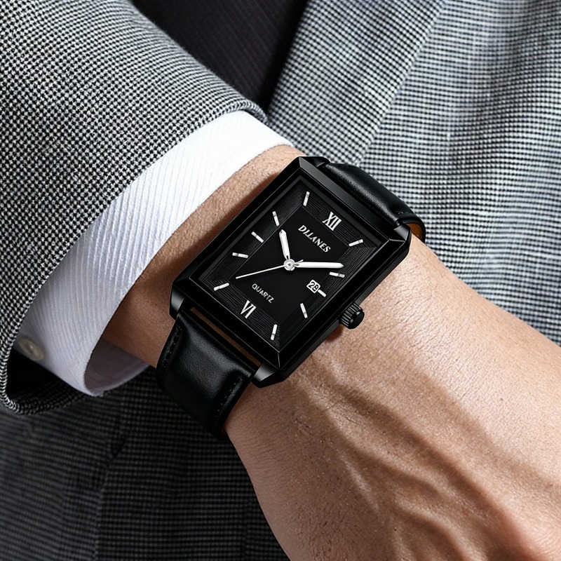 Smartwatch Watches Brands For Men - Повседневные кожаные мужские часы, модные квадратные