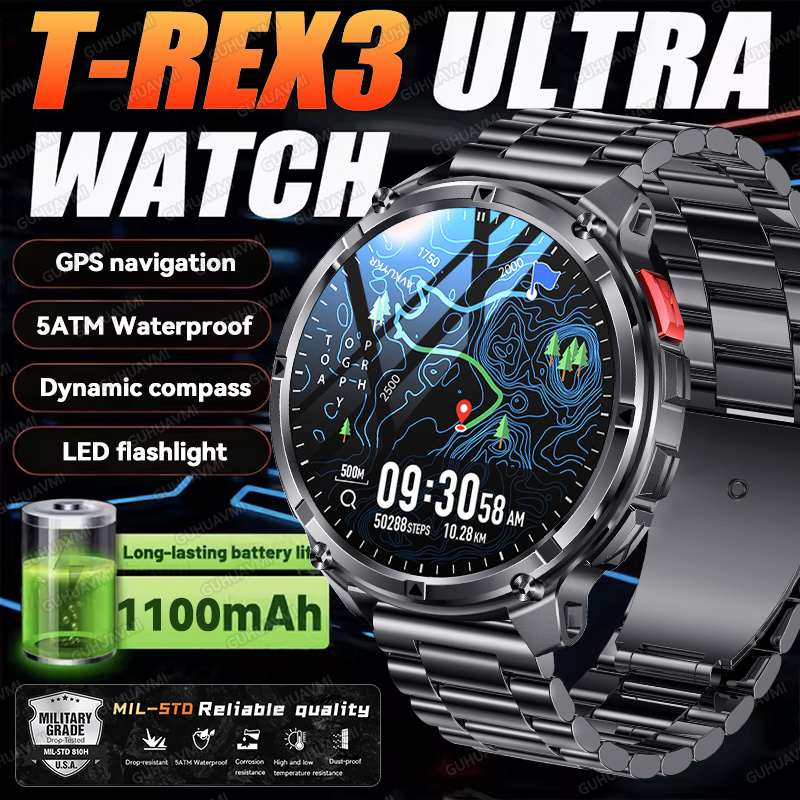Smartwatch Professional Watches For Men - 2026 Новые военные умные часы T-Rex3