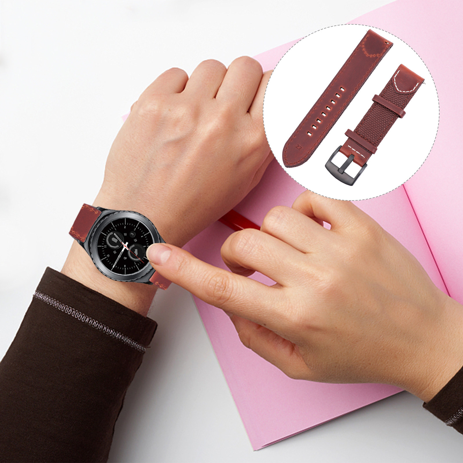Smartwatch Premium Watches For Men - 22-мм премиум-ремешок для часов в винтажном