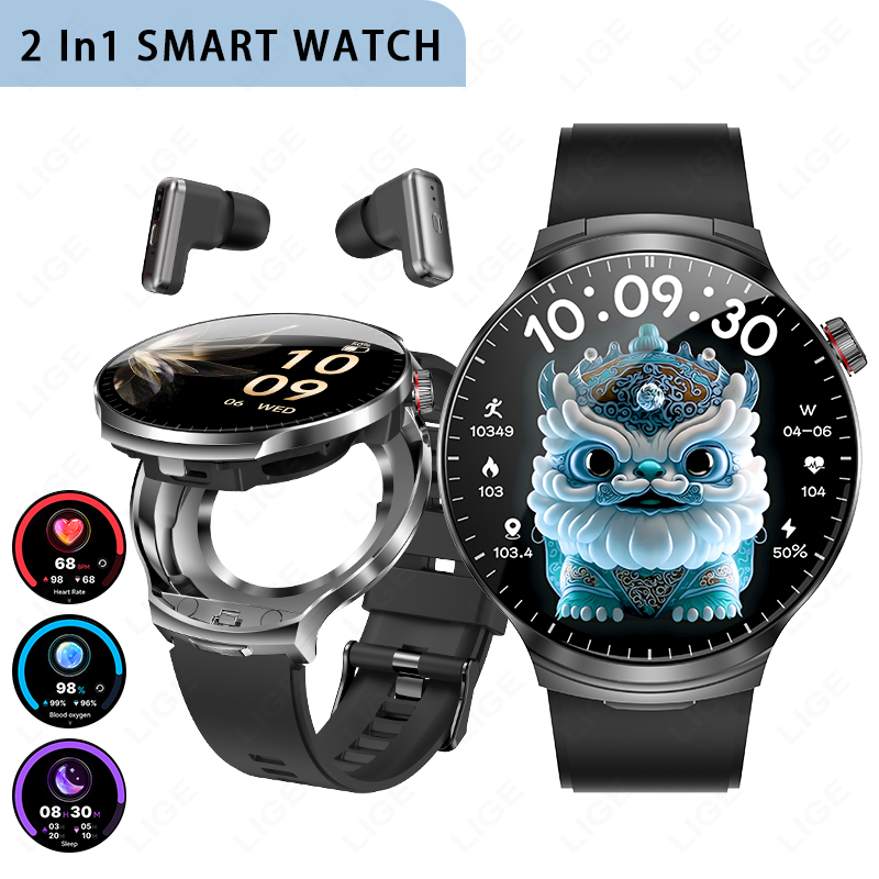 Смарт-часы LIGE New TWS 2-в-1  – обзор и цена Smartwatch Noise Watches For Men
