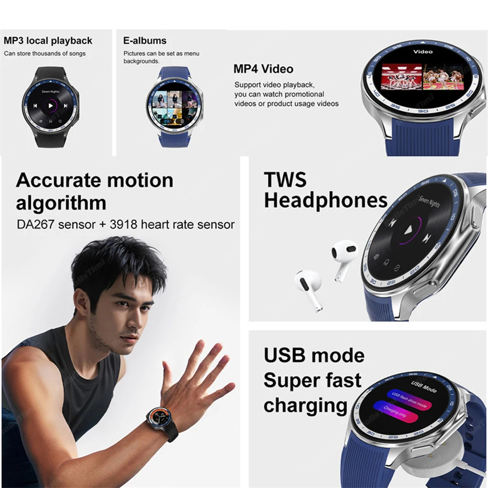1,43 AMOLED Смарт-часы 3D Surr – обзор и цена Smartwatch Professional Watches For Men