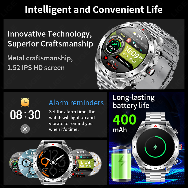 Смарт-часы LIGE с AMOLED-экран – обзор и цена Smartwatch Noise Watches For Men