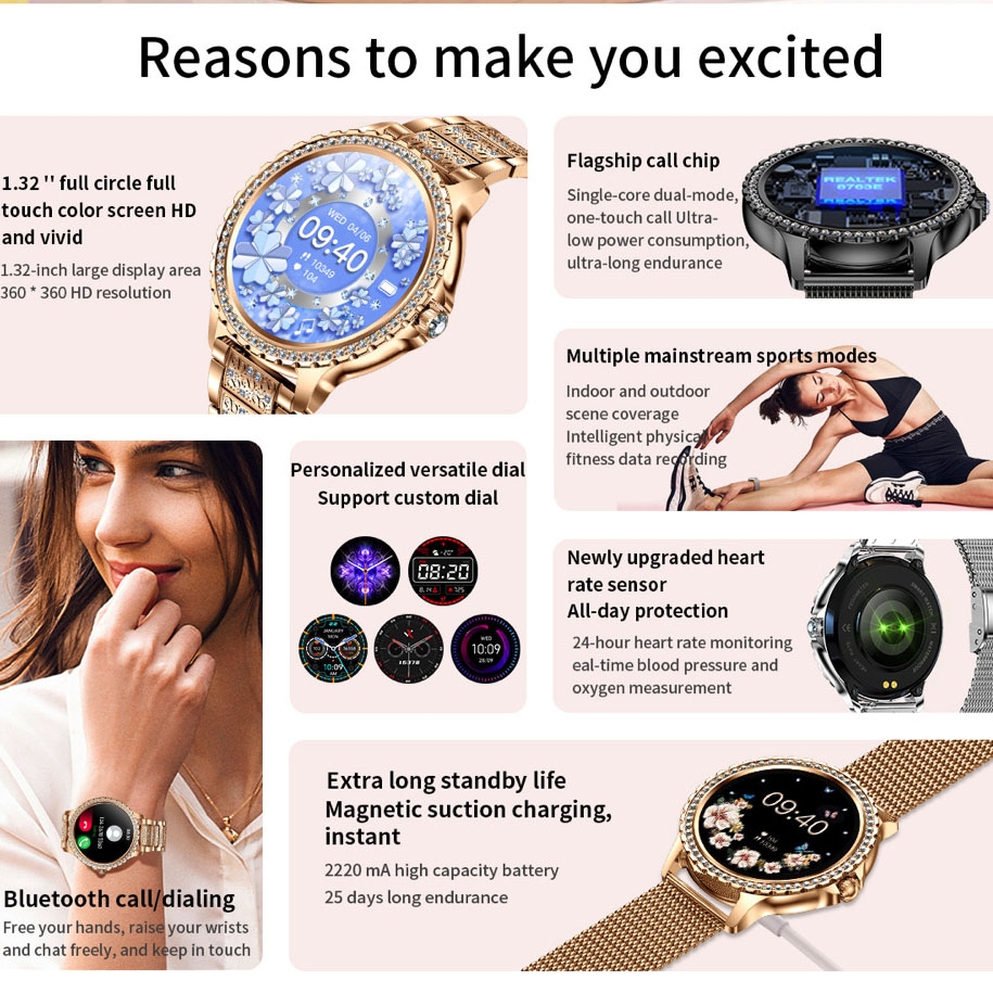 696 новые женские умные часы с – обзор и цена Watches Ladies Smartwatch