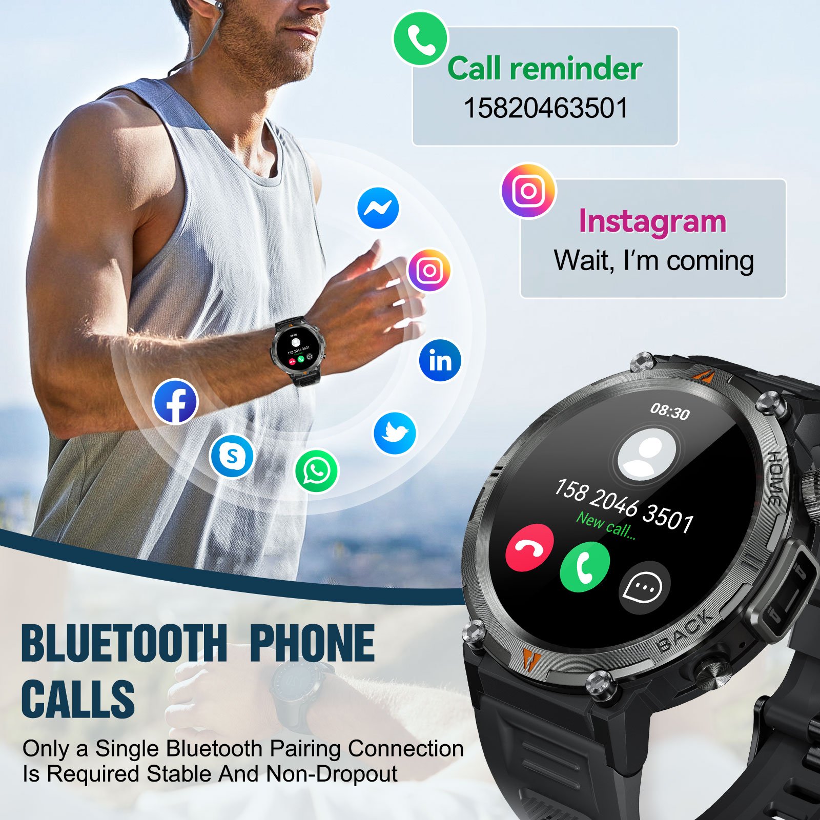 EIGIIS KE3 Bluetooth Call Смар – обзор и цена Smartwatch Watches For Men Digital