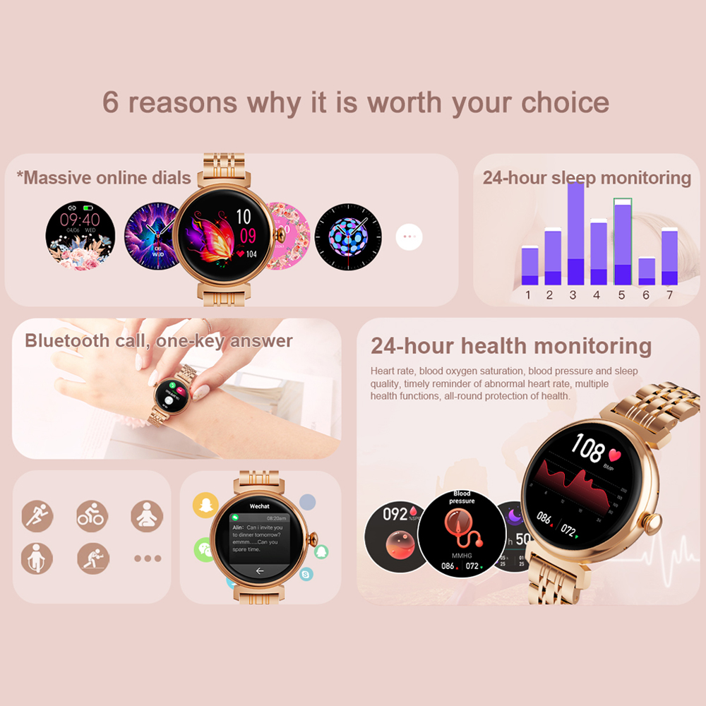 1,04-дюймовый AMOLED-экран, мо – обзор и цена Watches Ladies Smartwatch